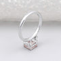 Antiquecut Asscher cut pink diamond ring