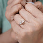 Modern white gold Asscher cut diamond ring