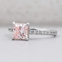 Lab grown princess diamond pave engagement ring