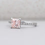 Lab grown princess diamond pave engagement ring