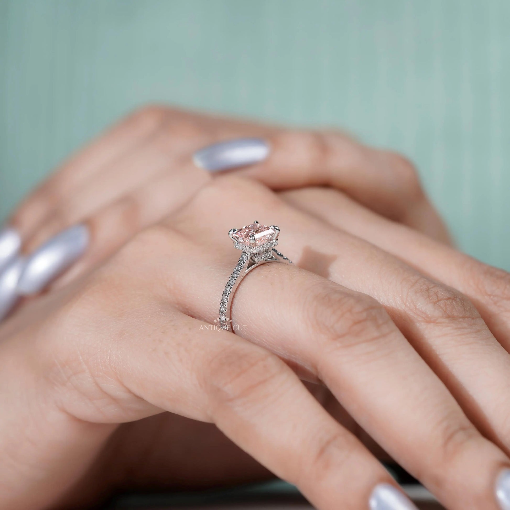 Timeless princess cut pink diamond ring