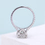 White gold radiant cut diamond solitaire ring