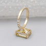 Lab grown radiant yellow diamond engagement ring