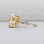 Yellow gold radiant fancy yellow diamond engagement ring