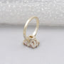 Elegant radiant pink diamond ring with hidden halo setting