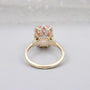 Lab grown pink diamond hidden halo gold ring