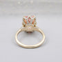 Lab grown pink diamond hidden halo gold ring