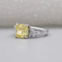 Antiquecut yellow cushion cut diamond engagement ring