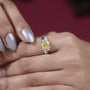Elegant cushion cut engagement ring with marquise accents