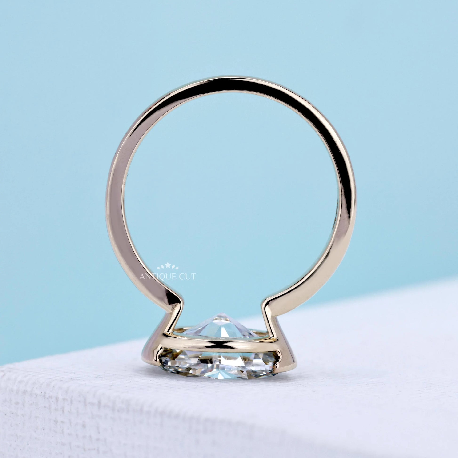 Modern east west diamond engagement ring