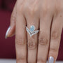 Bridal engagement ring pear cut blue diamond