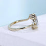 Antiquecut lab grown diamond bypass solitaire ring