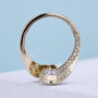 Yellow gold oval solitaire diamond bypass ring