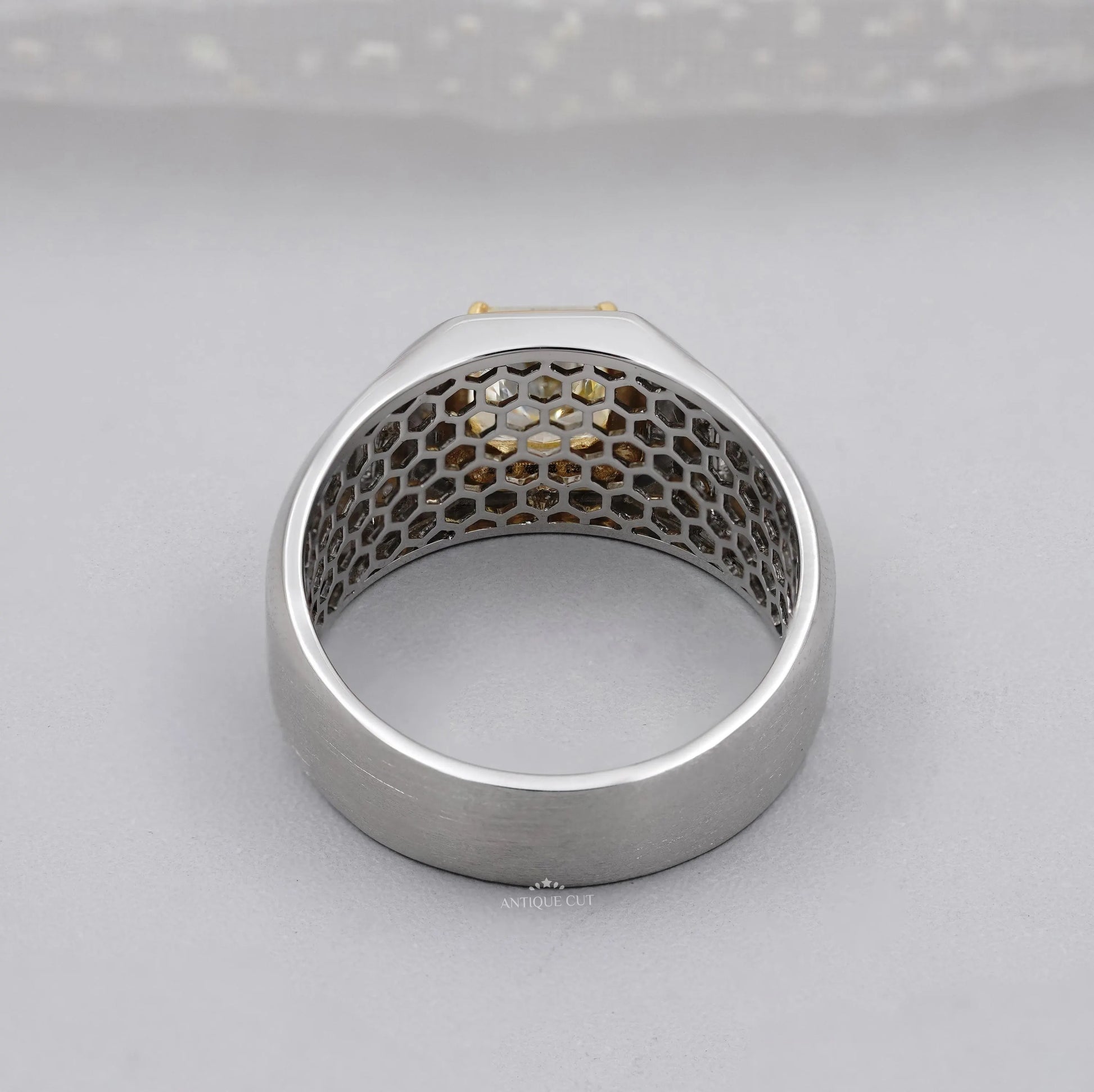 Lab grown cushion cut diamond engagement ring