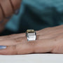 Wide bezel style yellow gold engagement ring