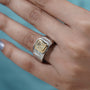 Fine jewelry yellow cushion cut engagement ring