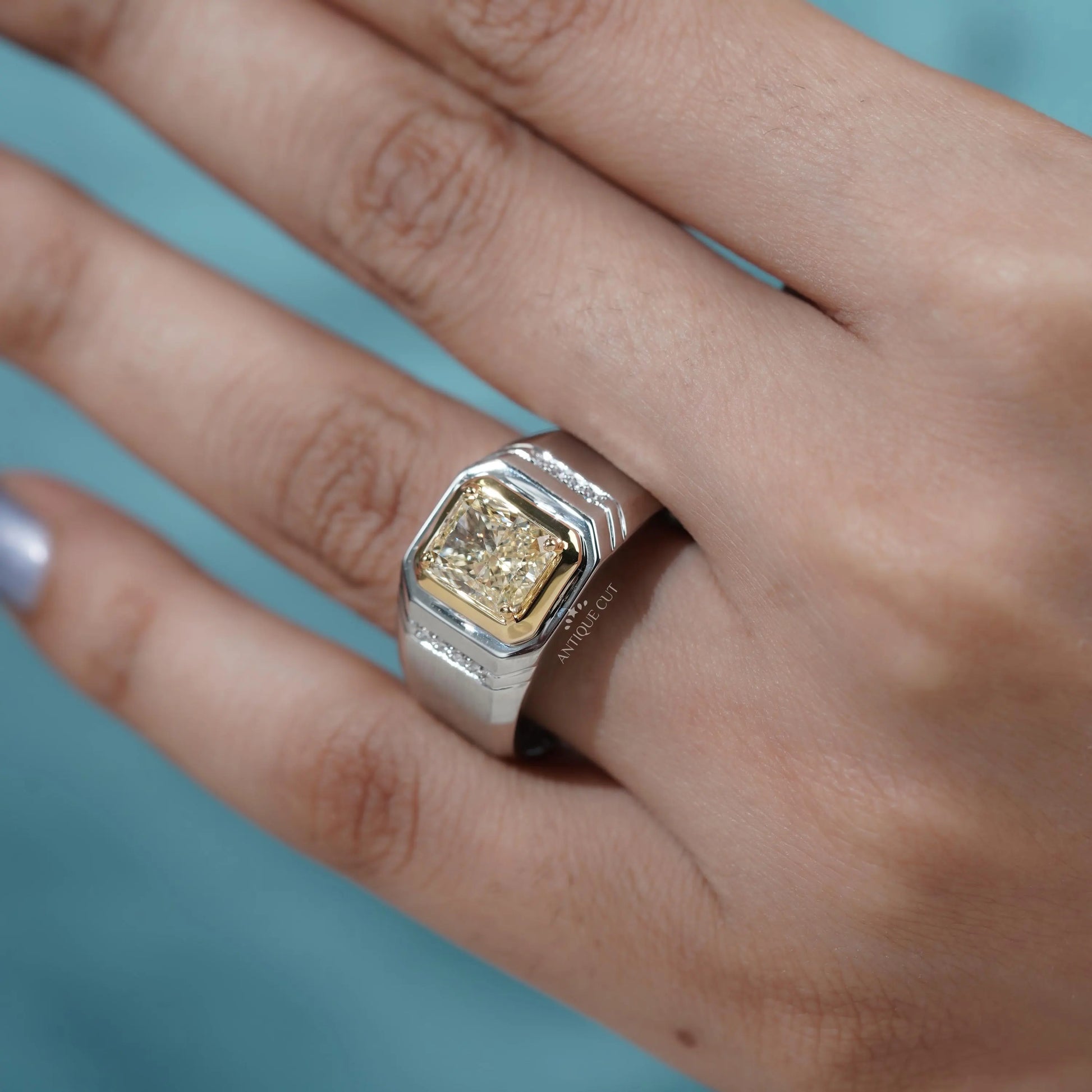 Fine jewelry yellow cushion cut engagement ring