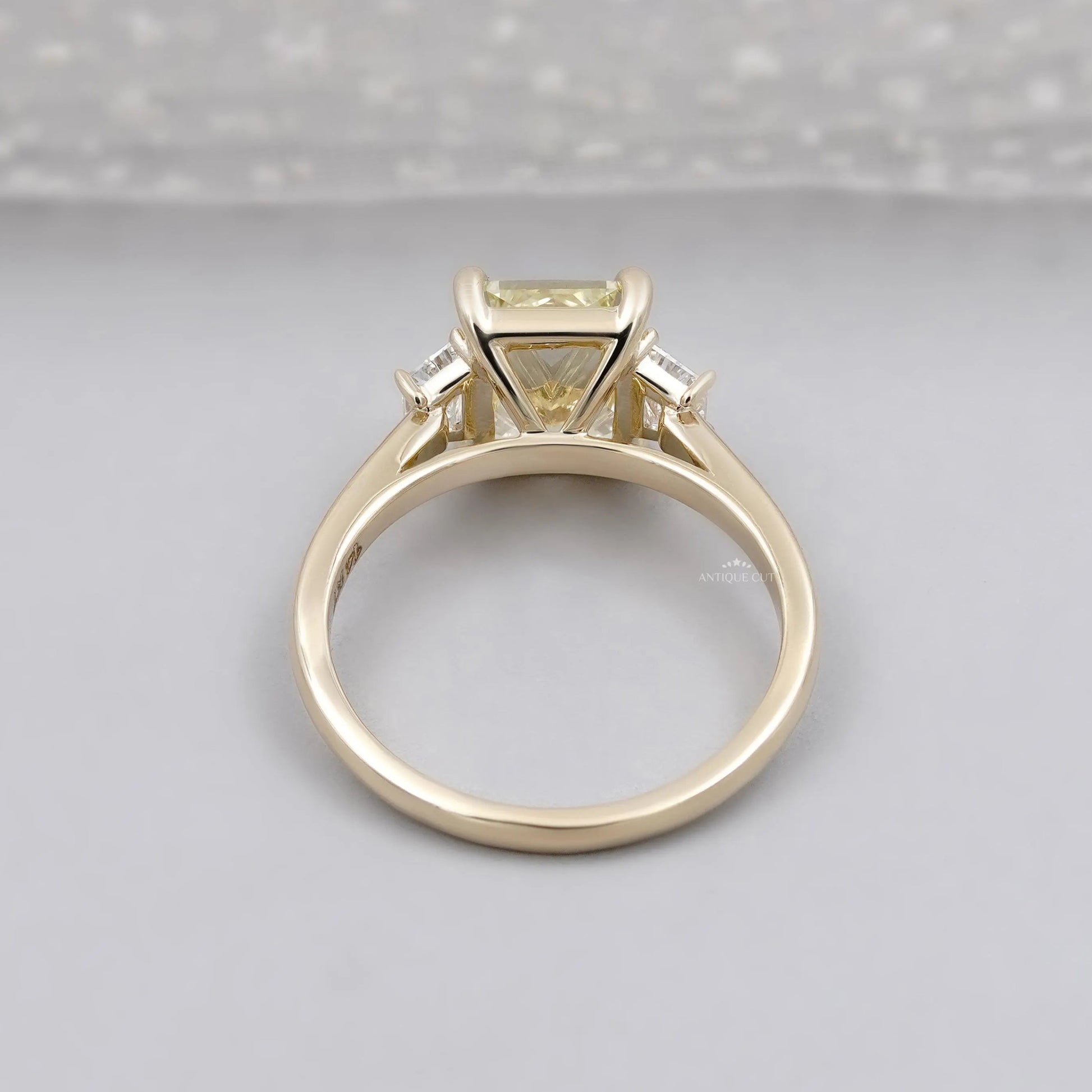 IGI Certified fancy yellow lab grown diamond ring