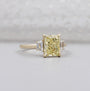 IGI certified radiant fancy yellow diamond ring