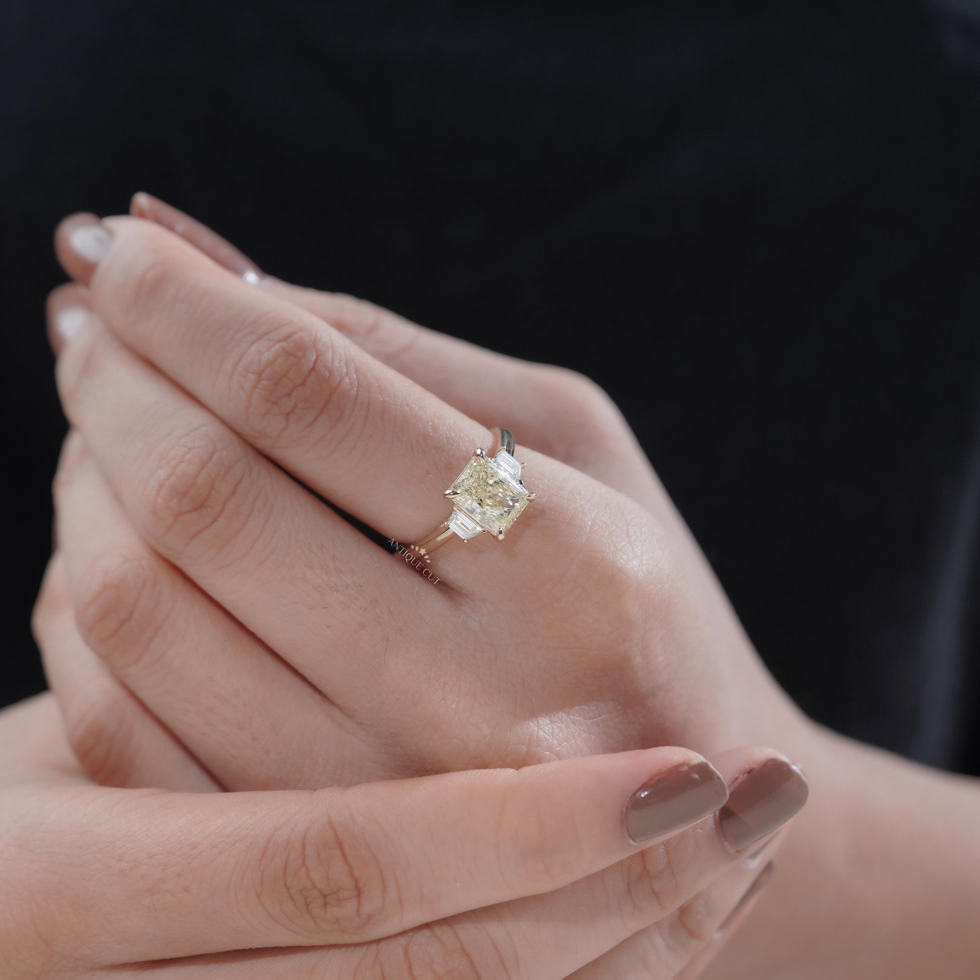 Handcrafted Antiquecut yellow diamond ring