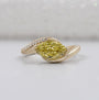 Marquise Cut Fancy Yellow Diamond Bypass Engagement Ring