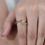 Bridal marquise yellow diamond bypass ring