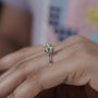 Fine jewelry cushion cut three stone diamond ring