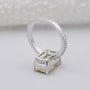 IGI Certified emerald cut fancy yellow diamond ring