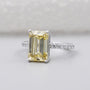 Antiquecut emerald cut yellow diamond ring