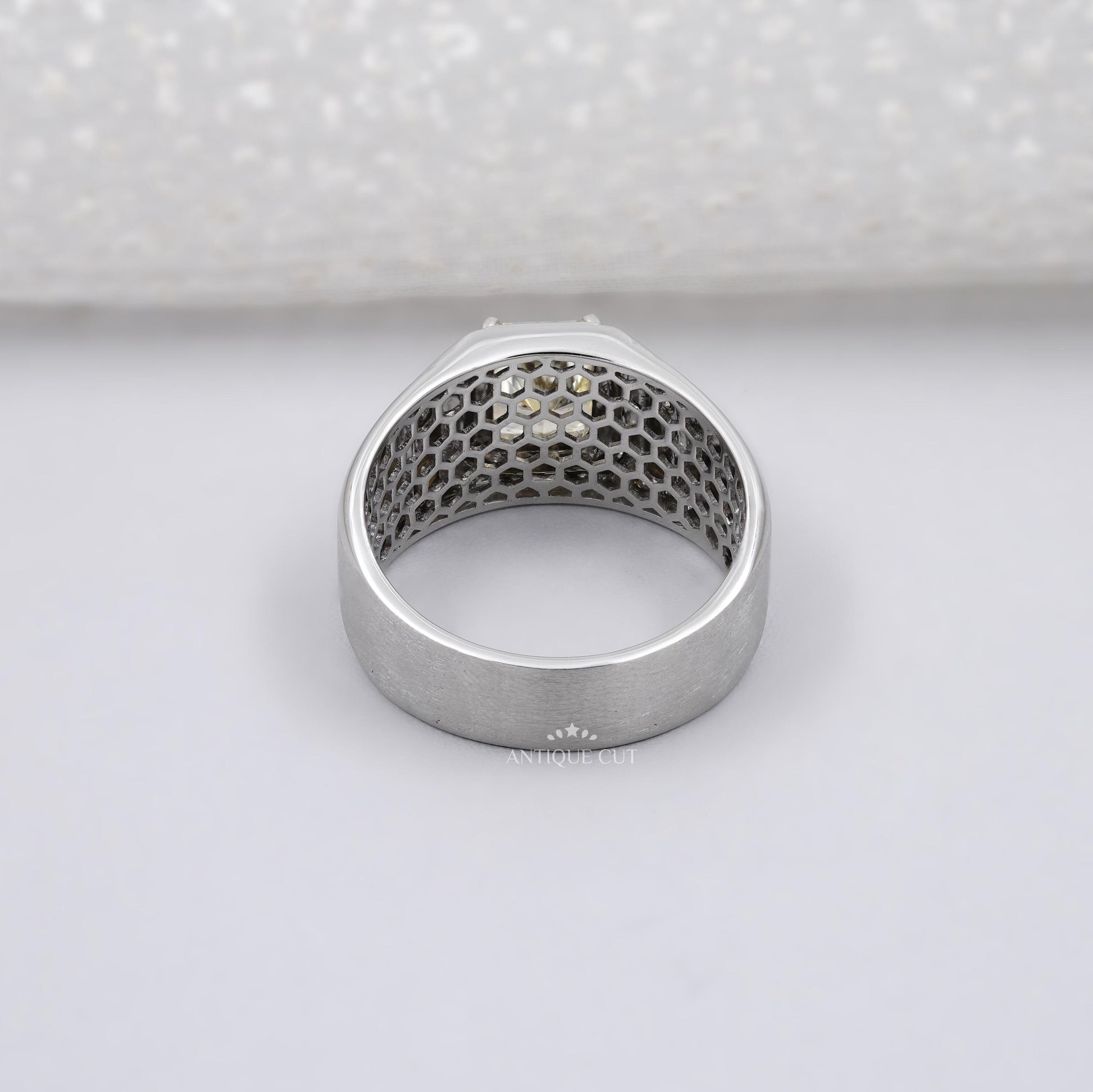 Lab grown radiant yellow diamond men's ring