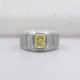 Radiant Cut Fancy Yellow Diamond Men's Ring