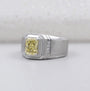IGI Certified fancy yellow lab grown diamond men's ring
