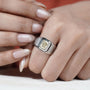 IGI Certified lab grown yellow diamond men's ring