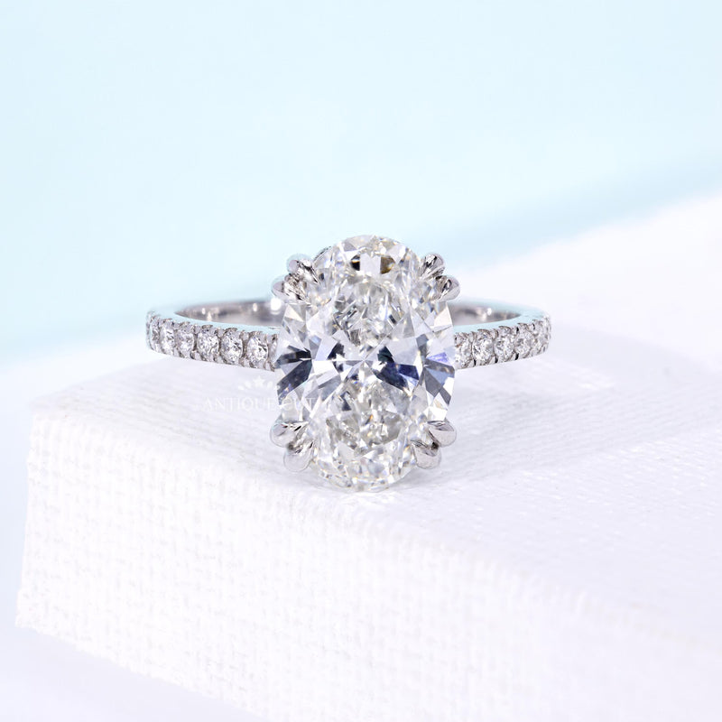 Close-up lab grown diamond ring