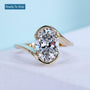 Bypass diamond ring with 3 carat oval diamond engagement design