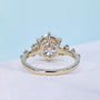 Yellow gold round cut diamond ring with 6 prong setting design
