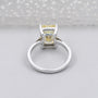 White gold yellow radiant solitaire engagement ring