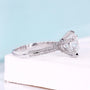 White gold engagement ring featuring round brilliant lab grown diamond
