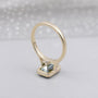 Lab grown diamond green sapphire engagement ring in yellow gold