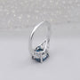Cushion cut blue diamond bridal ring design