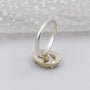 Lab grown oval yellow diamond double halo bridal ring