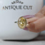 Lab created yellow diamond double halo engagement ring