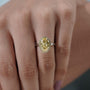 Elegant fancy yellow diamond engagement ring