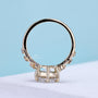 Yellow gold round diamond ring with pavé band
