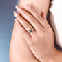 Nature inspired engagement ring with leaf motif