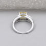 Lab grown diamond engagement ring with marquise and round sides