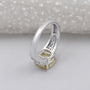Elegant cushion cut yellow diamond engagement ring
