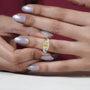 IGI Certified lab grown yellow cushion diamond ring