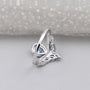 Pear Cut Fancy Blue Diamond Halo Ring With Chevron Marquise & Round Diamond Wedding Band IGI Certified