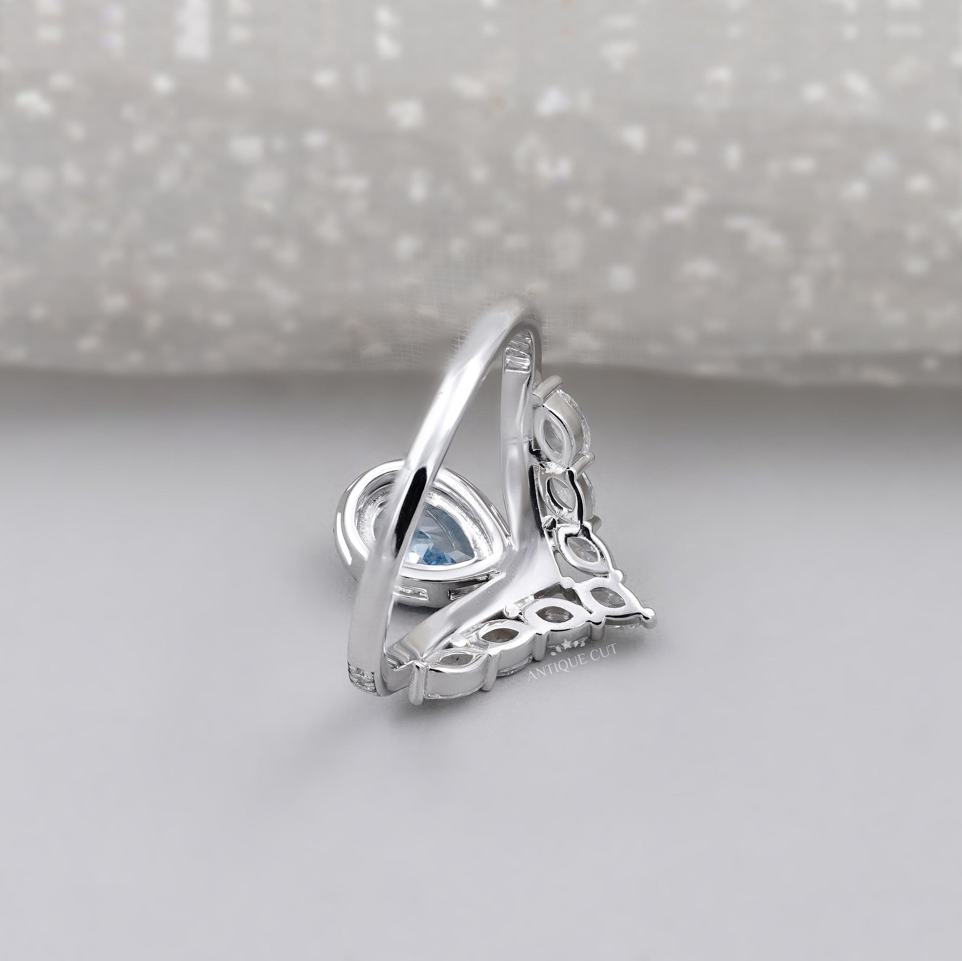 IGI Certified fancy blue pear diamond ring